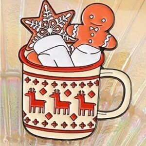 3/$25 Festive Mug Enamel Pin Hot Chocolate Gingerbread Cookie Christmas Cookie